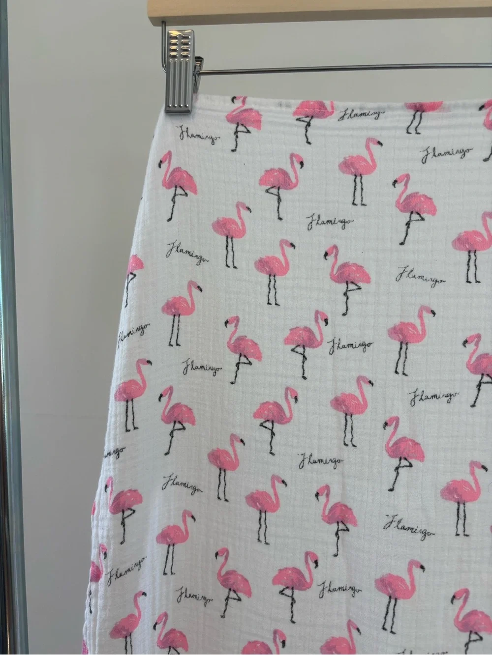 Modern Baby Pink Flamingo Muslin blanket, swaddle, scarf | 100% Cotton